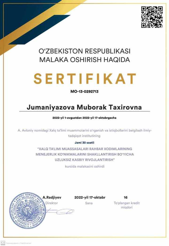 2022-yil 17-dekabrdagi sertifikat